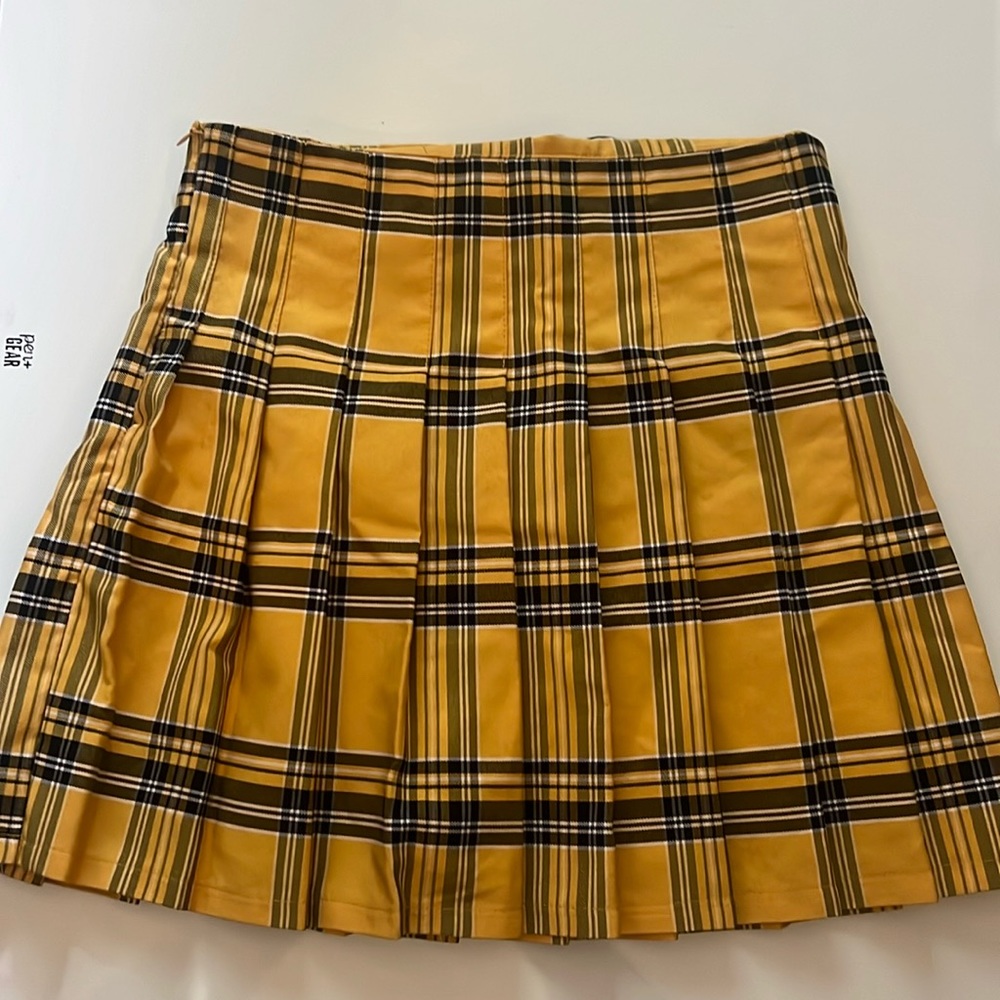 Yellow plaid skirt